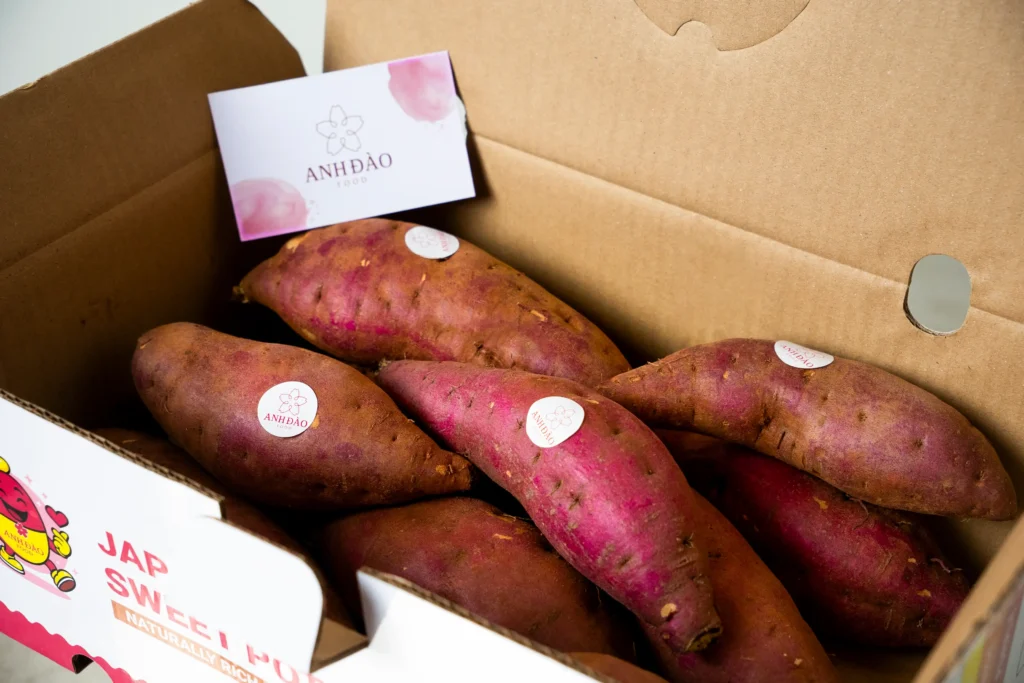 khoai lang nhật chuẩn xuất khẩu đóng thùng từ anh đào food